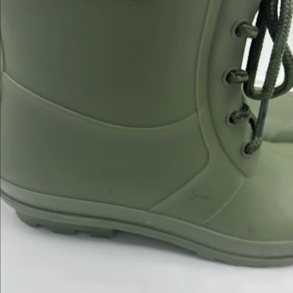Hunter Women's Olive Lace-Up Rain Boots - Picture 14 of 16